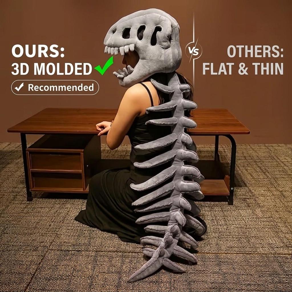 Dinosaur Skeleton Headpiece Soft Skull Huggable for Halloween