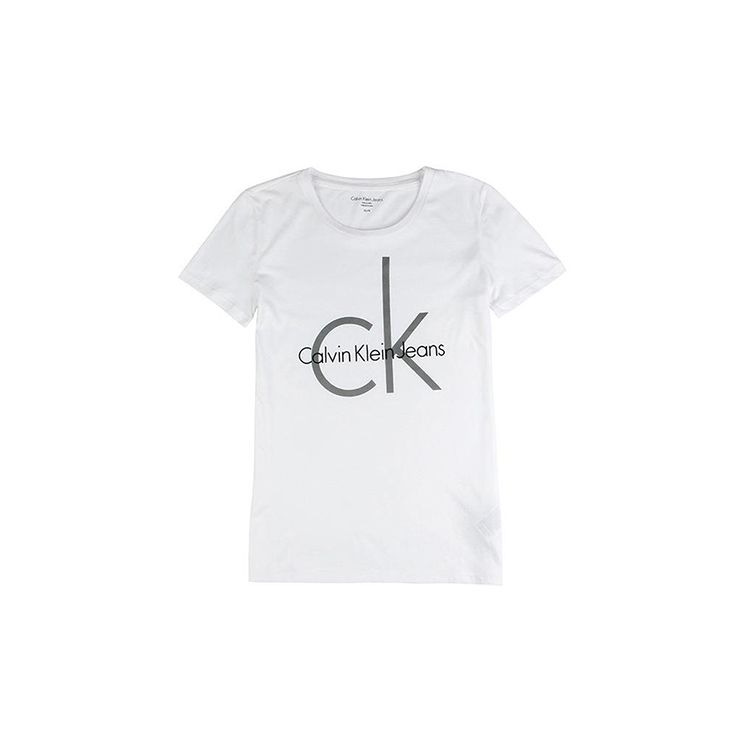 

Calvin Klein Футболка женская с круглым вырезом, с надписью, дышащая, прямого кроя, белая 42E5175-100 M