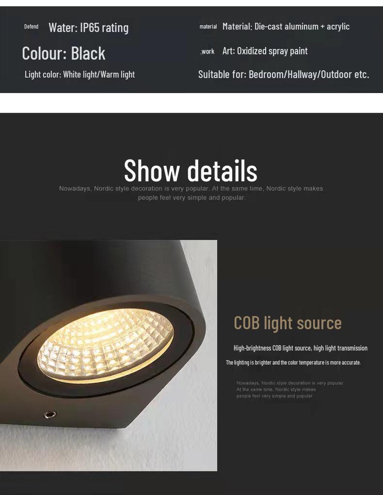 Waterproof Double Head Outdoor Wall Light for Balcony, Terrace, Garden, Doorway, and Aisle - Modern Minimalist Design