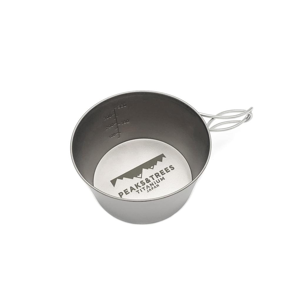 Titanium Shella Cup Open Fire Deep Type 480ml Tsubame Sanjo Made in Japan Folding Fold Handle with Scale Outdoor Camping Cooker Large Cooking Utensil