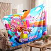 Fall Guys Personalized Flannel Blanket, Custom Printed Text Name, Warm Soft Blanket For Couch Bed