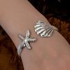 New Fashion Ocean Series Bangle Women Starfish Shell Hollow Open Cuff Bracelet Minimalist Vacation Style Travel Jewelry Gifts