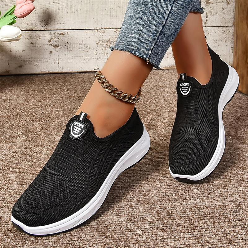 Changfengshu Shoes Women's Processing Customized New Flying Weaving Women's Shoes Versatile Comfortable Casual Shoes Lightweight Soft-soled Single Sho