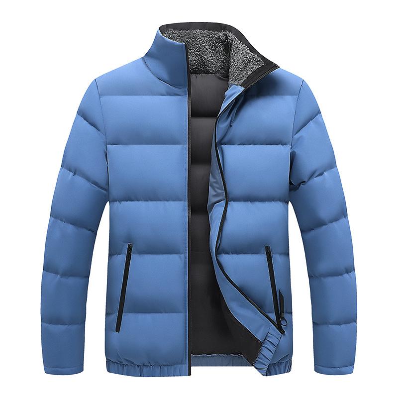 Men's Trendy Stand Collar Cotton Jacket - Thick, Warm Casual Outerwear for Winter