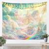 Dreamy Pastel Cloud Tapestry, Colorful Candy Sky with Glitter Stars Design, Bohemian Wall Art for Teen Room & Nursery