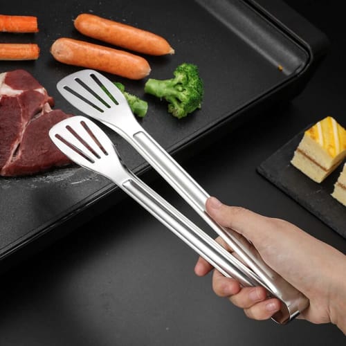Huiyu Stainless Steel All-Purpose Cooking Tongs for Yakiniku, Frying, Steaks, and BBQs, 4.5cm X 33cm