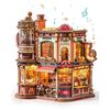 ROBOTIME 3D Wooden Puzzle Miniature House DIY Kit Music Box Relaxing Interior Adult Hobby Handmade Stylish Goods Desk Ambient Light LED Movable Model