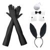 Long  Rabbit Ears Headband Bowtie Cuffs Rabbit Costume Set Club Party Outfit Stage Suit Female Role Play Costume