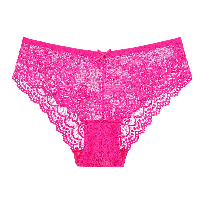 Women Cotton Panties Female Underwear Solid Color Briefs Ladies Panty Lingerie Sexy Lace Hollow Underpants 12 Pcs/set
