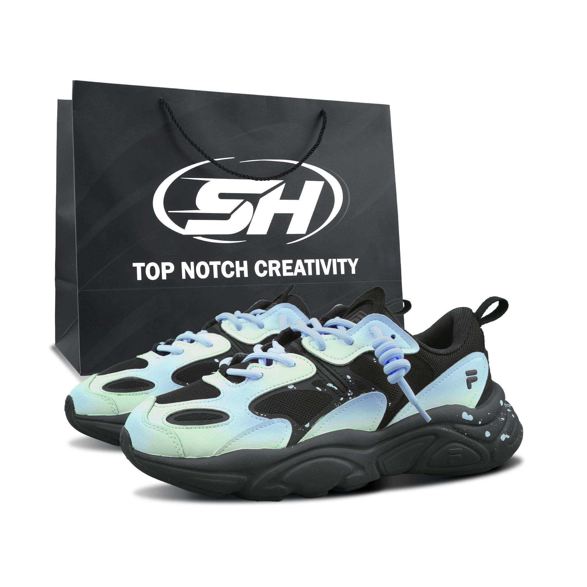 FILA Mars 2 Mars, Cyan Green, Special Shopping Bag Height Increasing Abrasion Resistant Breathable F52W522187FBK(Team1800-SBOX) 38