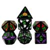Cadılar Bayramı Zarları 7 Adet Çokyüzlü Zar Seti D&D Hayaletli, Balkabağı Desenli DND Rol Yapma Oyunu Masa Oyunu için