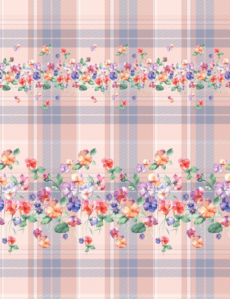 2PC Home Decoration Curtains, Orange Pink Floral Bag Curtains, Kitchen, Coffee Shop, Living Room, Balcony, Garden