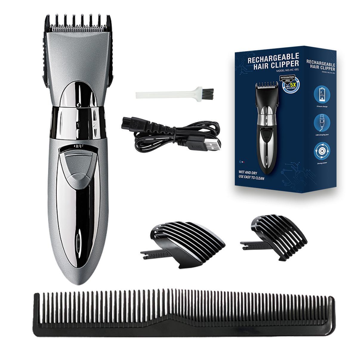 

Водонепроницаемые электрические машинки для стрижки волос для детей и взрослых — портативные и универсальные. серый