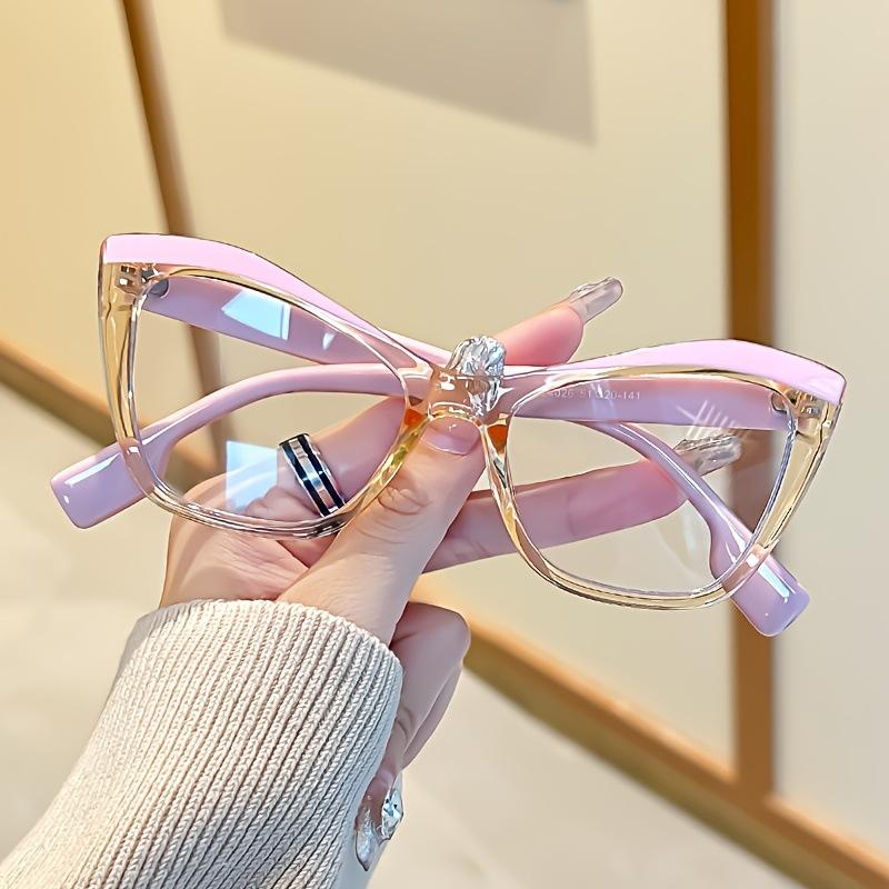 

Vintage Spectacles Comfortable Computer Optical Glasses Large Frame Eyewear Color-Block Blue Light Blocking Glasses For Daily