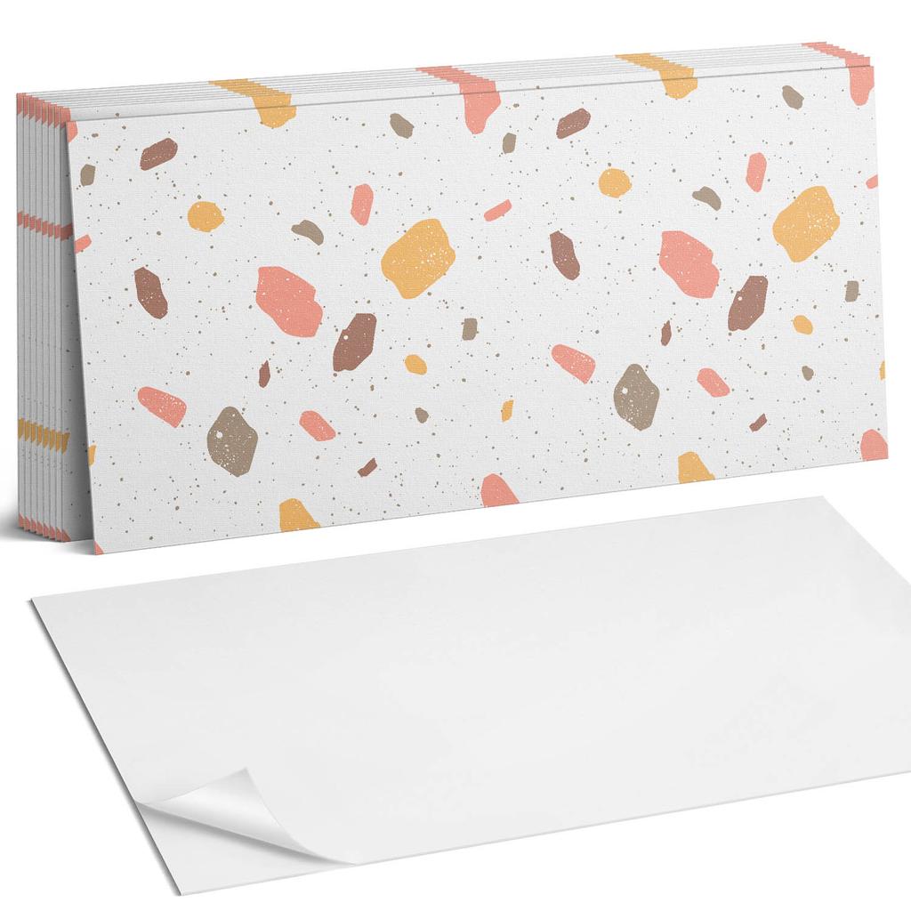 Dekoracyjne Kafelki Ścienne Samoprzylepne Winyl Abstrakcyjny Wzór Z Plamami 10X40X20 Cm