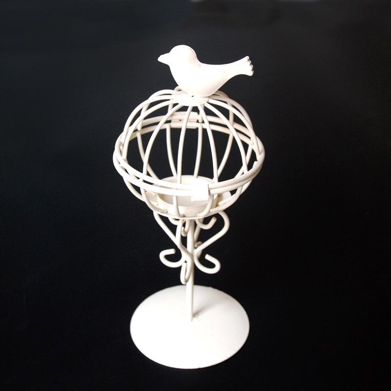 Wrought Cage Shaped Holder Candlestick Iron Lantern for Party Home Decoration Candlestick Ornaments Are Creative Home Desktop Decorations