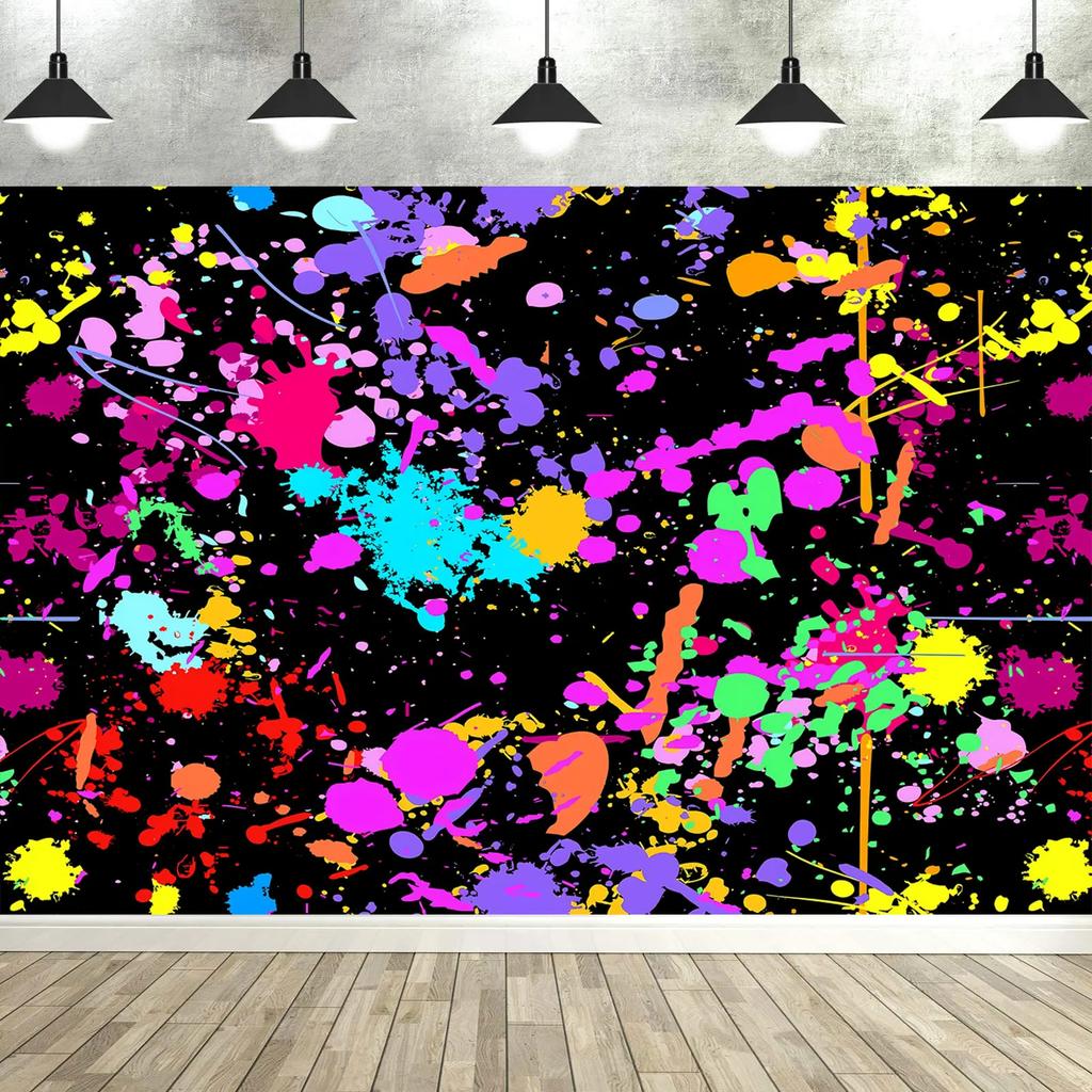 Colorful Neon Glow Party Backdrop  Vibrant Photography Background Birthday Decor Supplies for Studio  Photo Booth Props