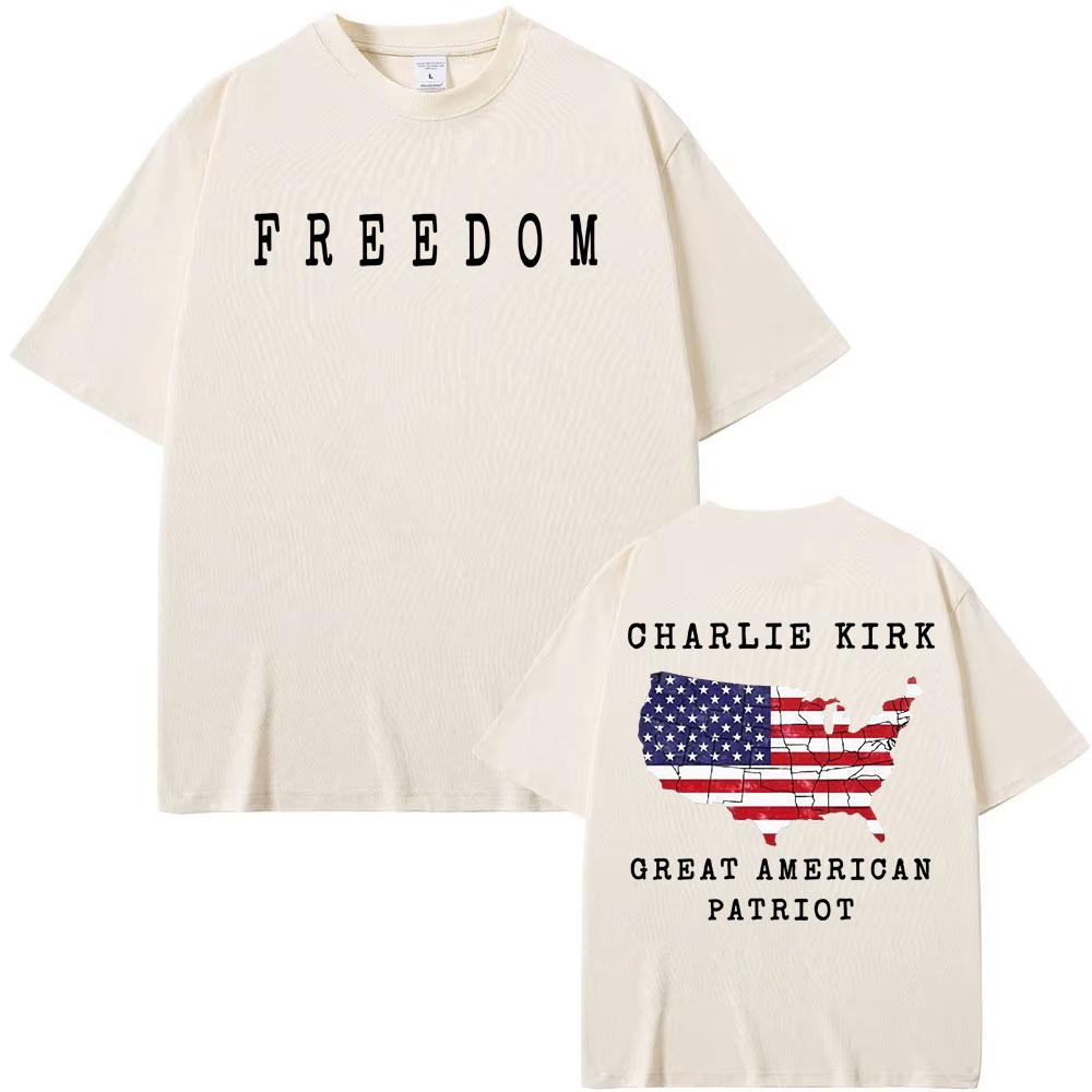 Charlie Kirk A Great American Patriot Vintage T Shirt Men Women Cotton Casual High Quality T-shirts Fashion Hipster Retro Tshirt