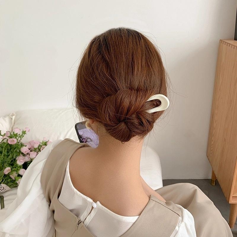 1 Pcs Fashionable High-end Candy Colored Hair Sticks U-shaped Headwear Women's Elegant And Sexy Hairpin Girl Styling Accessories