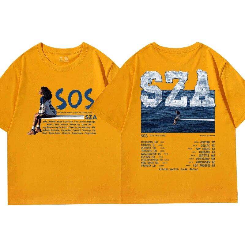 Nové hudební album 2023 SOS SZA Grafické tričko Unisex Dámská Móda Vintage trička Hip Hop Tričko Harajuku Streetwear Krátký rukáv