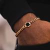 Vnox 5 Mm Width Adjustable Chain Bracelet for Men, Stainless Steel Acrylic Six-Sided Polished Jewelry Gifts For Him