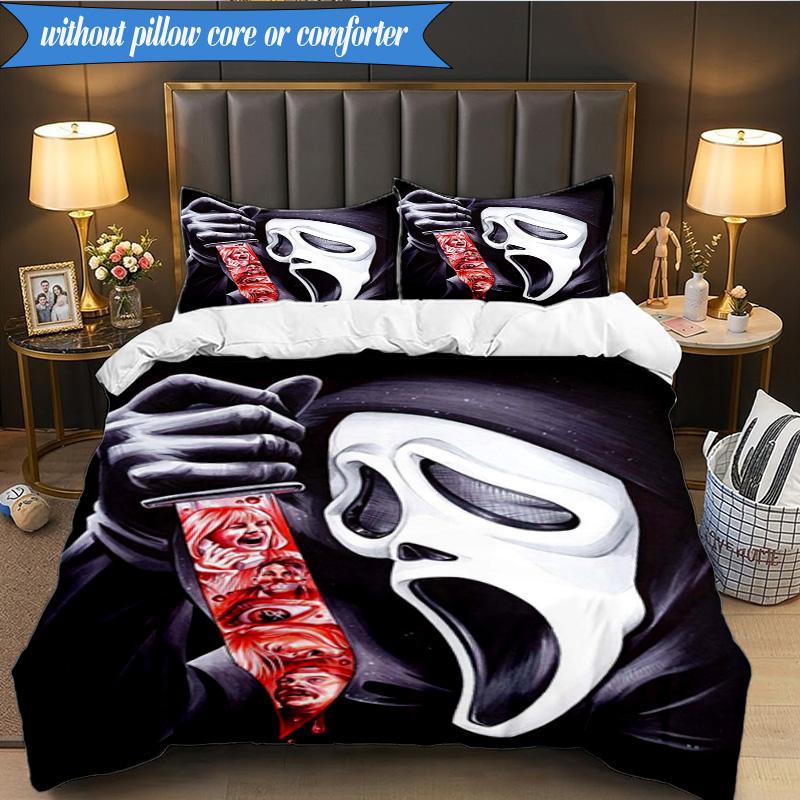 Scr-eam Horror Movie 3pcs K-pop Music Group Bedding set,Ideal for Bedroom, Dormitory,Including Duvet Cover And 2pcs Pillowcases,Fan Gifts