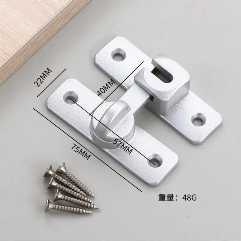 90 Degrees 180 Degrees Solid Buckle Aluminum Alloy Non Perforated Pin Door Lock Anti-theft Buckle  1PC