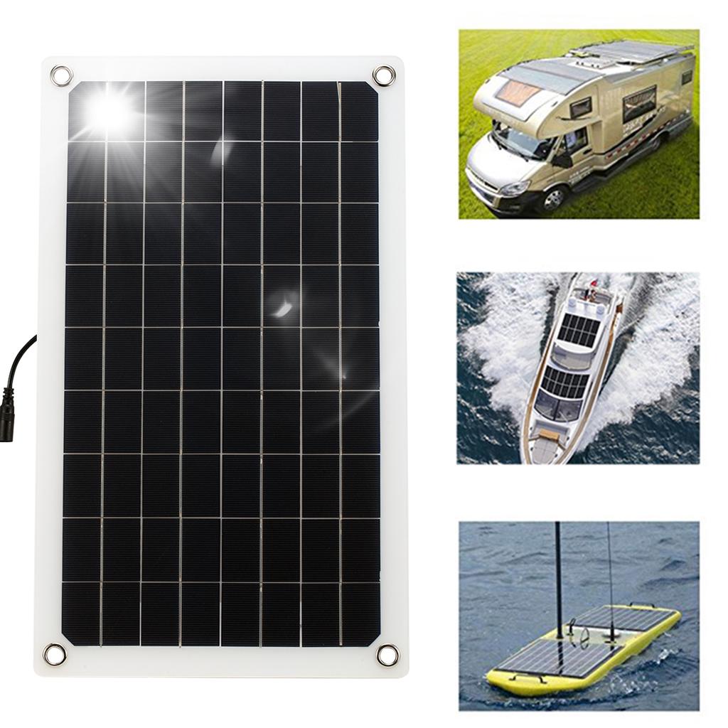 12V 20W Solarpanel monokristalline Silizium-Solarzelle mit Dual-USB-Autoladegerät, Feuerzeug, Alligator