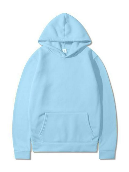 Herbst/Winter Unisex Plus Samt Dick Einfarbig Lockerer Hoodie
