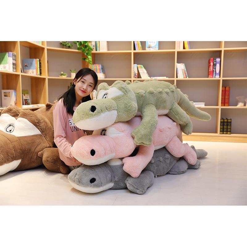 100cm Cartoon Crocodile Plush Stuffed Pillow Cute Couple Creative Toy Children's Birthday Gift Doll Kawaii Sofa Decoration