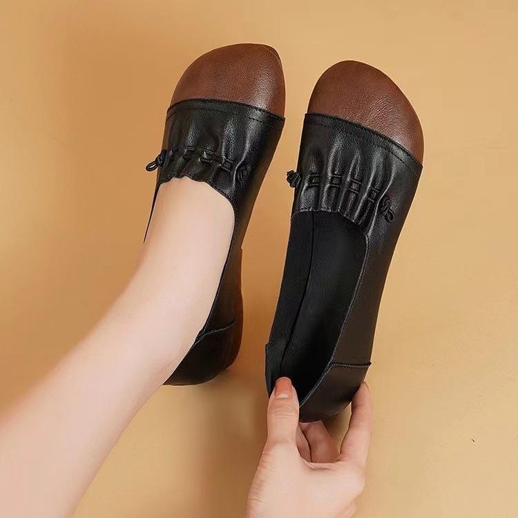 

Ретро кожаная обувь натуральная кожа говяжья жила мягкая подошва плоская подошва весна и осень новая ручная работа с мелким вырезом женская обувь 35