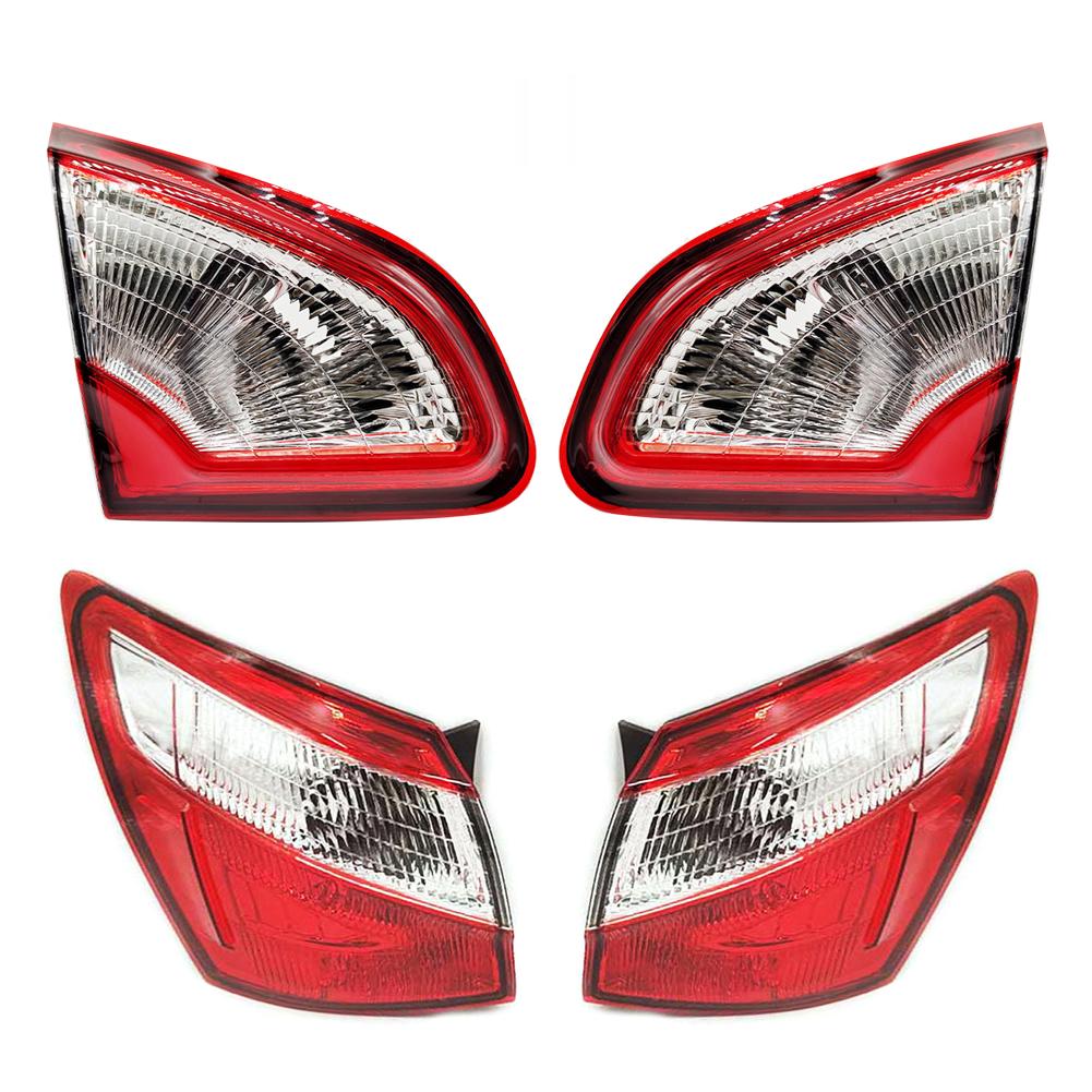 Car Rear Tail Light Outer Inner Brake Fog Lamp Accessories Car Warning Running Light for Nissan Qashqai 2008-2015 EU Version