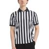 [Top Tie] Men's Referee Uniform, Short-Sleeve Shirt, Sweat-Wicking, Quick-Drying, Lightweight, with Zipper, for Soccer, Basketball, and Other Sports -