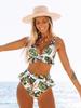 Fitshinling Bikini de Cintura Alta 2025 Traje de Baño para Mujer Volantes Estampado Traje de Baño para Mujer Verano Playa Separado Conjuntos de Bikini de 2 Piezas Sexy