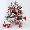 2/4pcs Plastic Christmas Ornaments Small Cartoon Red Pendants For Tree Decor Xmas Hanging Decoration Party Wedding Home Bar Shop