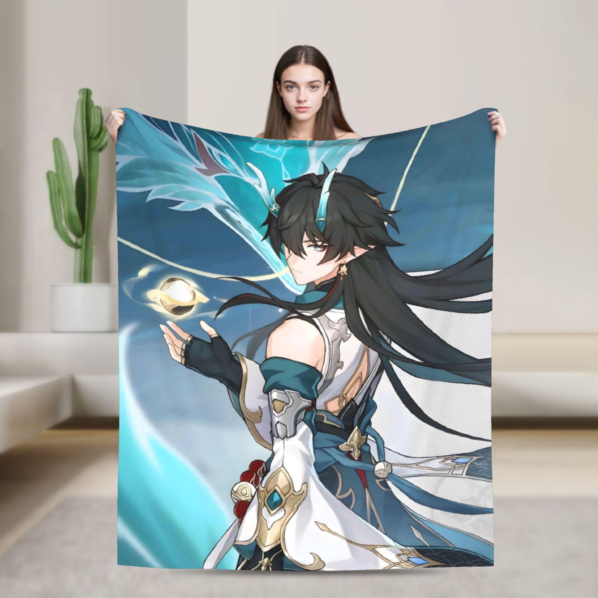 

Honkai Star Rail Dan Heng Fashion Blanket Flannel Game Cartoon Warm Throw Fashion Blankets for Bedspreads Quilt Breathable 75x90cm