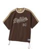 YALE 64 Bulldogs Baseball Crewneck Nylon T-Shirt_Brown