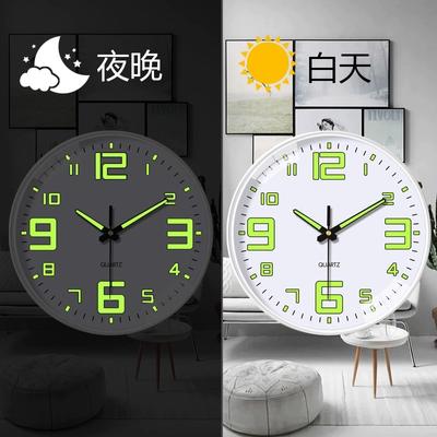 Wall Clock Luminous Silent No Punch Hanging On the Wall Bedroom Living Room Circular Clock Simple Fashion Atmosphere Household