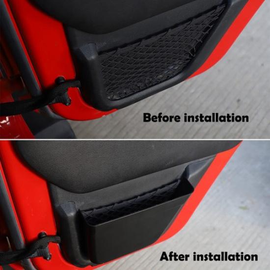 2x Rear Car Door Storage Box Organizer Tray for 4-DoorJeep Wrangler JK 2011-2017