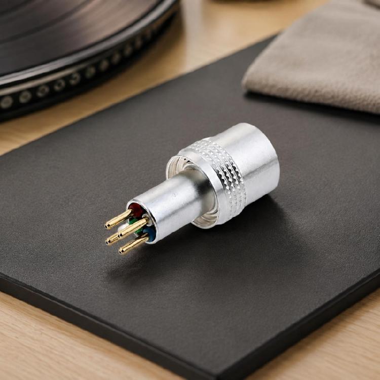 Headshell Connection Repair Support, Silver-Tone Metal Tonearm Arm Connector Socket Plug with Defined Coupling Format for SL1200 MK3, MK5, and 1000R