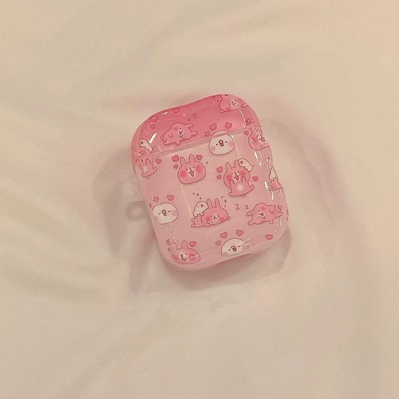 Wave Full Screen Cute Pink Rabbit for Airpodspro1 Earphone Cover AirPods 1 Generation Bluetooth Protective Case 1