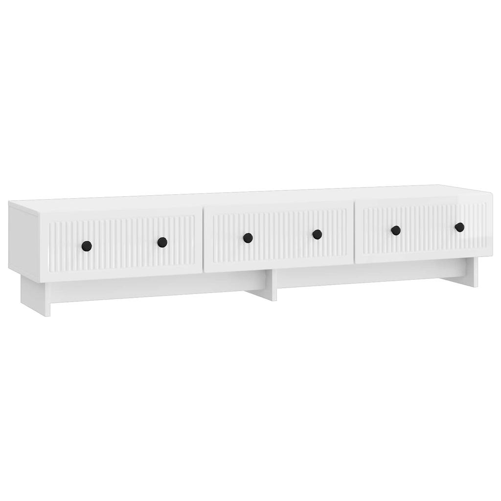 TV Stand High Gloss White 147 x 34.5 x 30 cm Particleboard