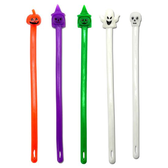 5/10Pcs Halloween Stretchy String Sensory Toy Pumpkin Witch Ghost Skull Stretchy Noodle Stress Anxiety Relief TPR Elastic Rope Fidget Toy Party Favors
