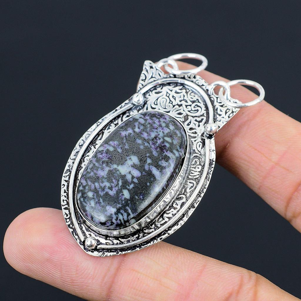 Daughters Day Deal 925 Silver Natural Kemmererite Handmade Unique Ethnic Pendant
