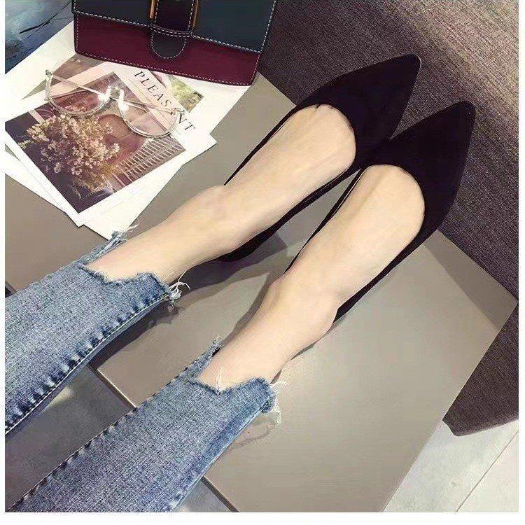 Pointed flat-soled single shoes 2025 autumn new soft-soled work shoes are not tired after standing for a long time, professional work shoes women's bl