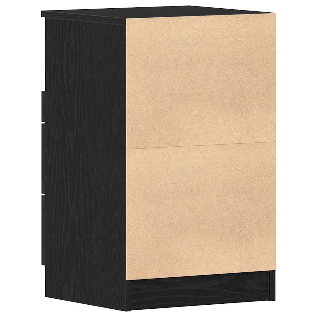 Nightstand Set of 2 Black Oak Effect 40 x 35 x 65 cm
