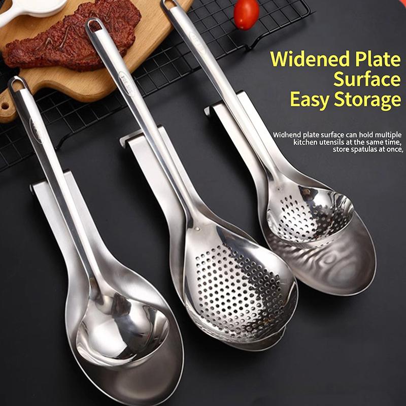Fish Shape Stainless Steel Spoon Rest with 1 Buffet Clip Thickened Turner Tray Ideal for Home Buffet Catering