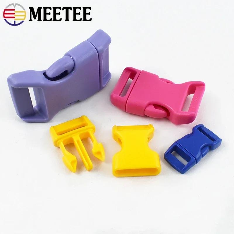 Meetee 10/20Pcs 10-25mm Plastic Side Release Buckle Bracelet Buckles Bag Strap Adjustable Dog Collar Clasp Leather Accessories