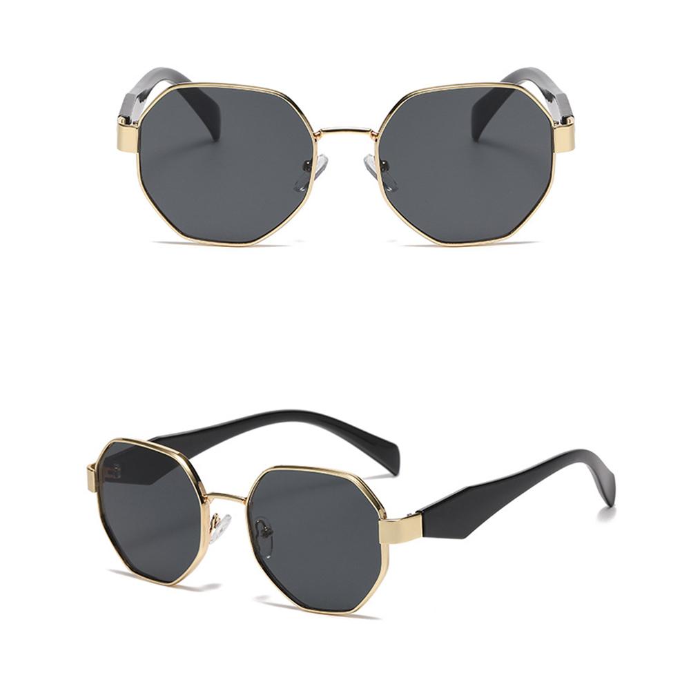 Ochelari de soare moderni poligonali pentru femei, bărbați, pătrați, cu ramă metalică, ochelari de soare retro chic pentru condus, exterior