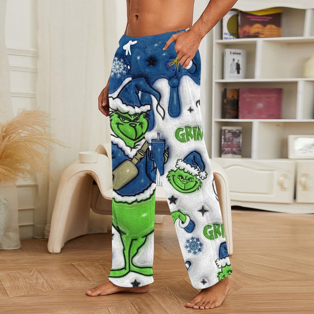 Men's Allover Printed Home Pants Sleeping Pajama Pants Long Pants Pajama Pants